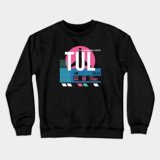 Tulsa (TUL) Airport // Sunset Baggage Tag Crewneck Sweatshirt